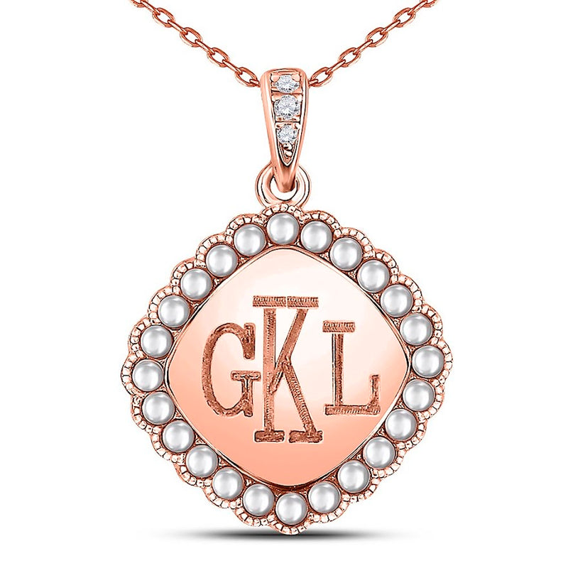 Sterling Silver Engravable Square Pearl Pendant Necklaces - Atlanta Jewelers Supply