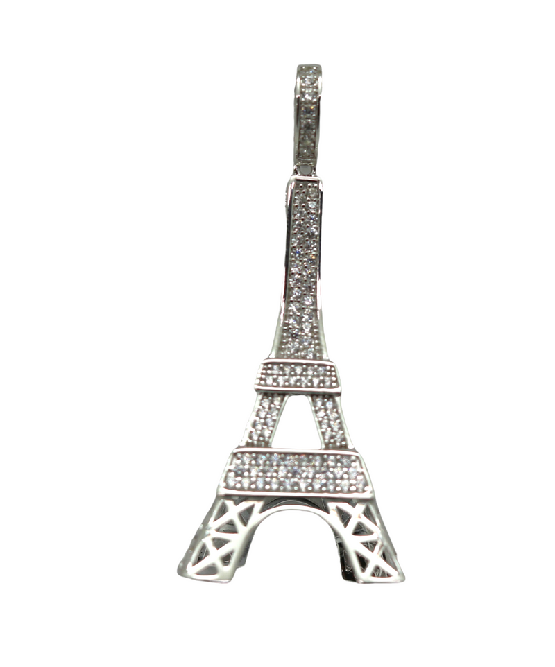 Sterling Silver Eiffel Tower Mens Pendant