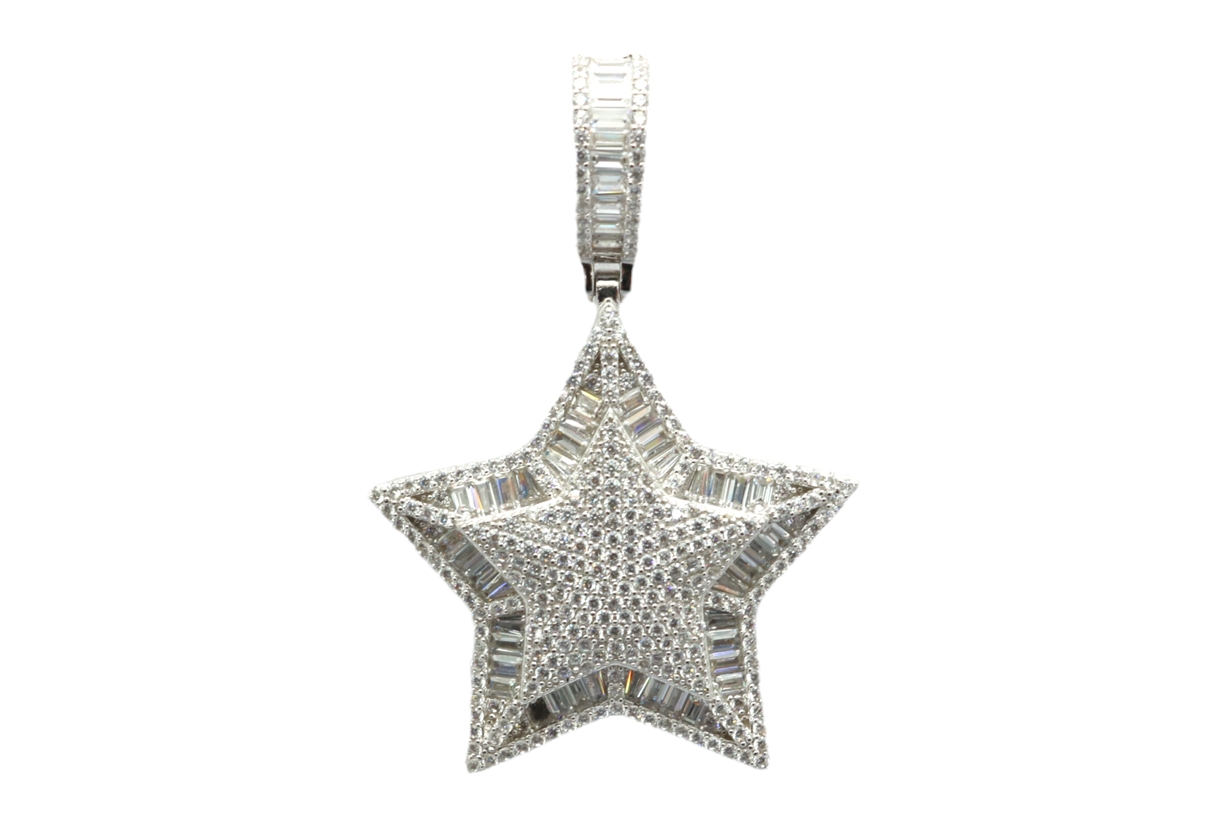 Sterling Silver Star Mens Pendant