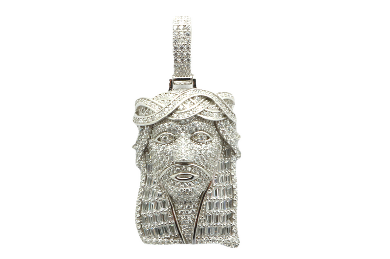 Sterling Silver Jesus Mens Pendant