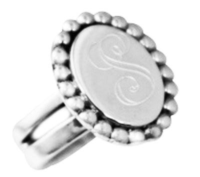 Sterling Silver Engravable Beaded Trim Designed Ring - Atlanta Jewelers Supply