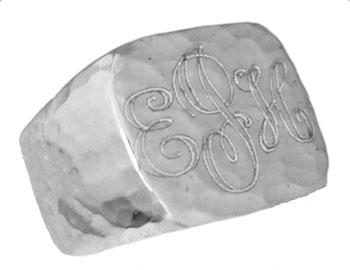 Sterling Silver Hammered Engavable Square Ring - Atlanta Jewelers Supply