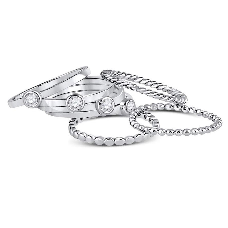 Sterling Silver 7 Piece CZ Stackable Rings - Atlanta Jewelers Supply