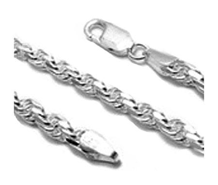 Sterling Silver 2.5 MM Rope Chain (80 GUAGE) Available in 16"-30" - Atlanta Jewelers Supply