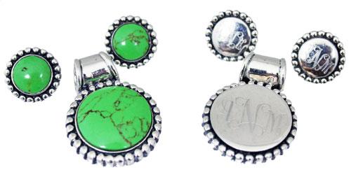 Sterling Silver Reversible Engravable Pendant & Earrings Set - Atlanta Jewelers Supply