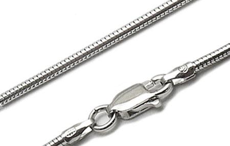 Sterling Silver Rhodium 1.2 mm Square Snake Chain With Lobster Lock (Snake 025 Guage) - Atlanta Jewelers Supply