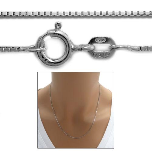 STERLING SILVER RHODIUM FINISH BOX CHAIN NECKLACE 0.80MM (GAUGE 015) - Atlanta Jewelers Supply