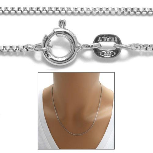 STERLING SILVER RHODIUM FINISH BOX CHAIN NECKLACE 1.2MM (GAUGE 019) - Atlanta Jewelers Supply