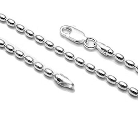 Sterling Silver Oval Shape 3 mm Rice Bead available in 16"-30" (300 GUAGE) - Atlanta Jewelers Supply