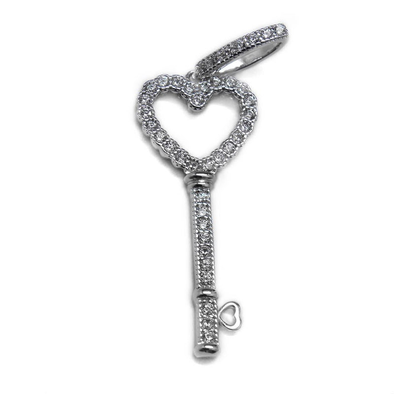 Sterling Silver Heart Key Pendant - Atlanta Jewelers Supply