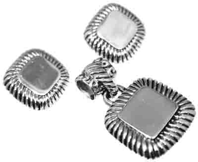 Sterling Silver Square Engravable Pendant & Earring Set - Atlanta Jewelers Supply