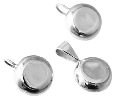 Sterling Silver Dimed Size Engravable Round Pendant Set - Atlanta Jewelers Supply