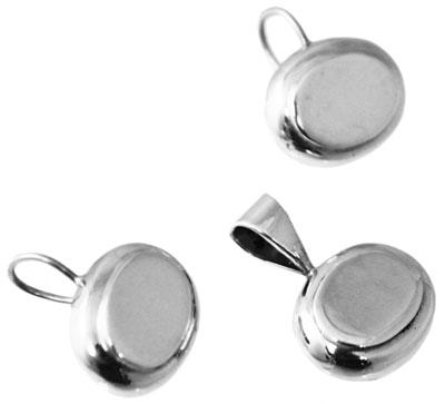 Sterling Silver Horizantal Dimed Sized Oval Pendant & Earring Set - Atlanta Jewelers Supply