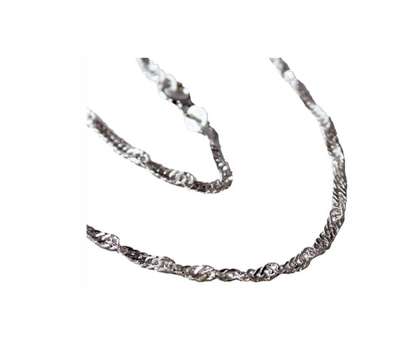 Sterling Silver 1.25MM Twisted Diamond Cut Singapore Chain (025 GUAGE) - Atlanta Jewelers Supply