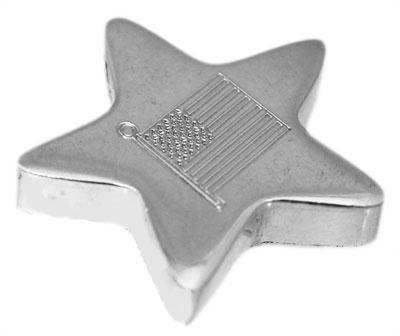 Sterling Silver Puffy Engravable Star Slide Pendant - Atlanta Jewelers Supply