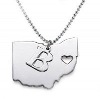 Sterling Silver State and Initial Necklace - Atlanta Jewelers Supply