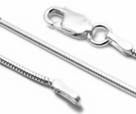 Sterling Silver (1.25 MM) Regular Round Snake Chains With Lobster Lock (SNK 030) - Atlanta Jewelers Supply
