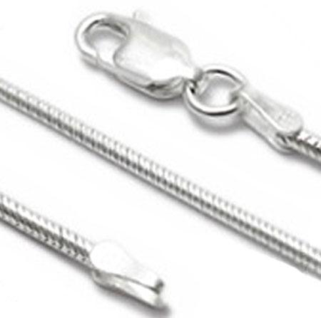 Sterling Silver (1.5 MM) Regular Round Snake Chains With Lobster Lock (SNK 040) - Atlanta Jewelers Supply