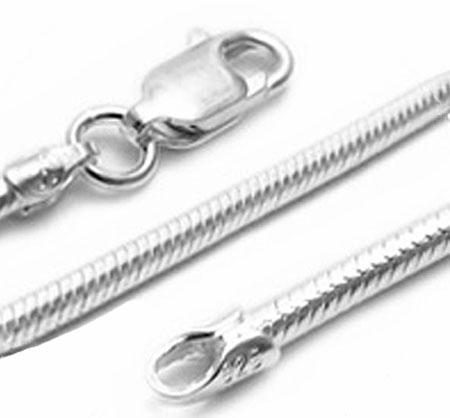 Sterling Silver (3.0 MM) Regular Round Snake Chains With Lobster Lock (SNK 080) - Atlanta Jewelers Supply