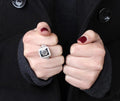 Elegant Engravable Hannah Sterling Silver Square Heart Loop CZ Ring - Atlanta Jewelers Supply