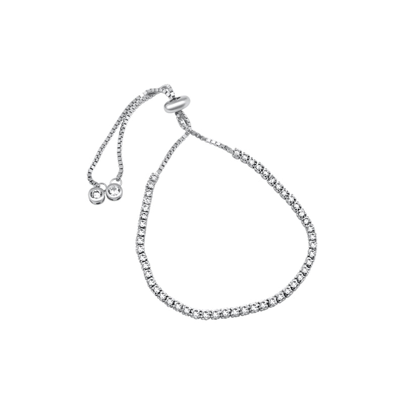 Sterling Silver Tennis Bolo Bracelet