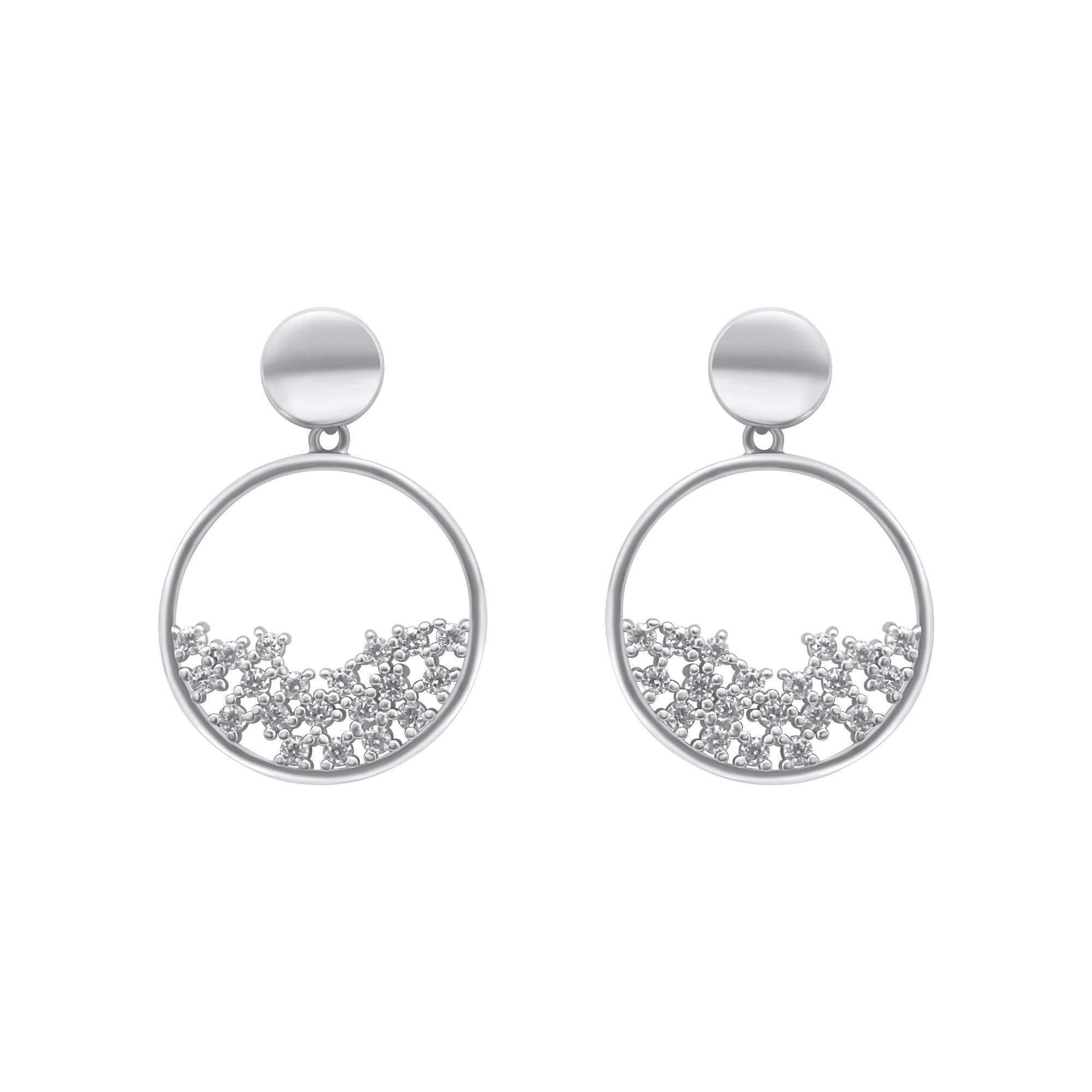 Sterling Silver Circle Dangle Earrings