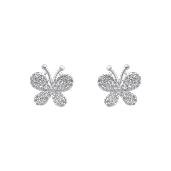 Sterling Silver CZ Butterfly Earrings