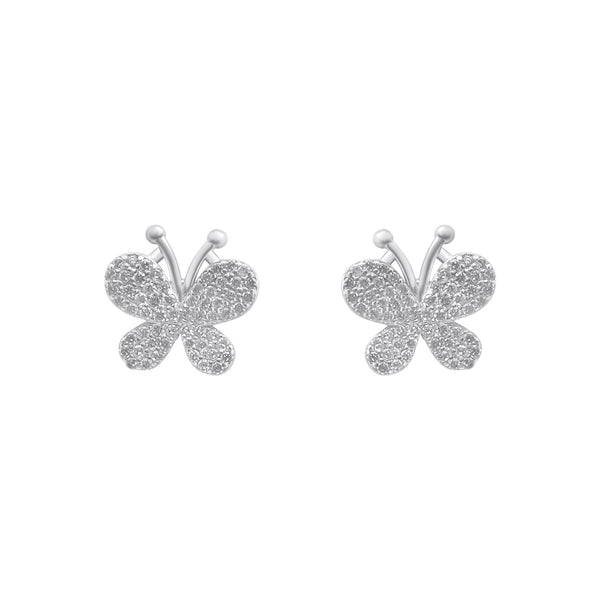 Sterling Silver CZ Butterfly Earrings