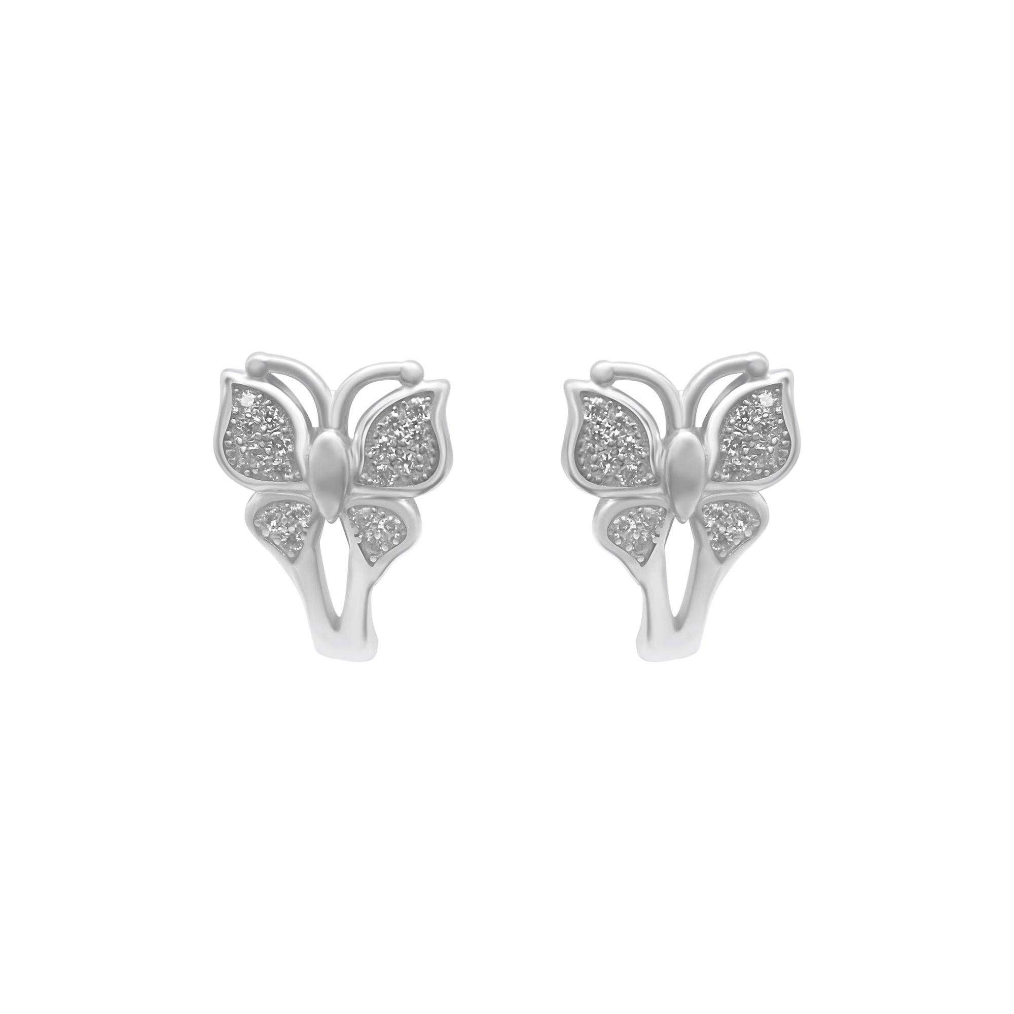 Sterling Silver Lever Back Butterfly Earrings
