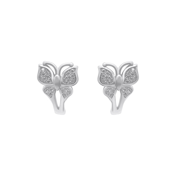 Sterling Silver Lever Back Butterfly Earrings