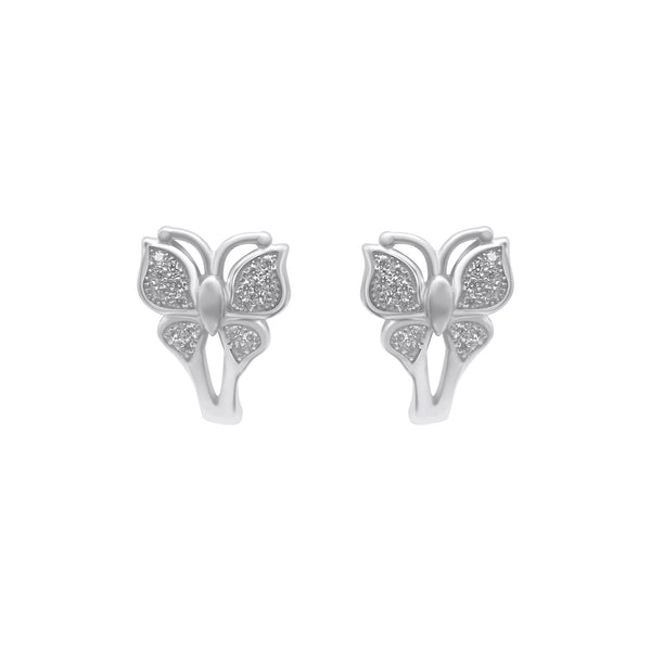 Sterling Silver Lever Back Butterfly Earrings