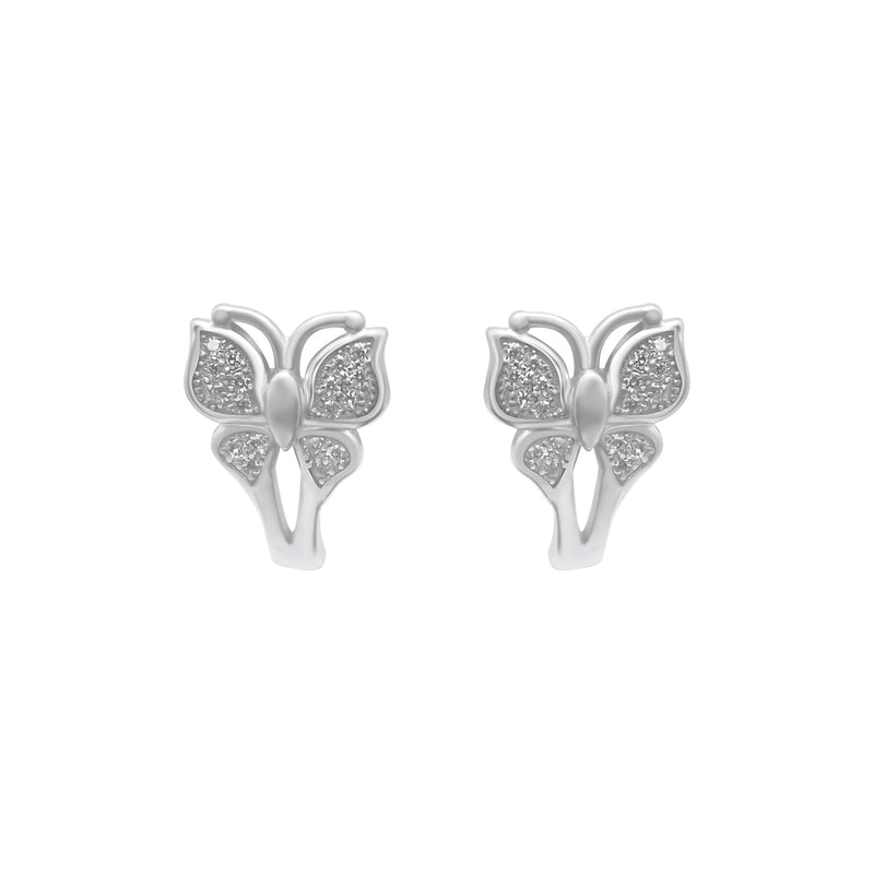 Sterling Silver Lever Back Butterfly Earrings