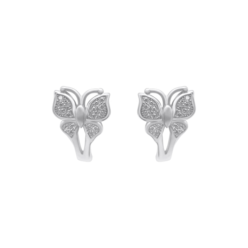 Sterling Silver Lever Back Butterfly Earrings