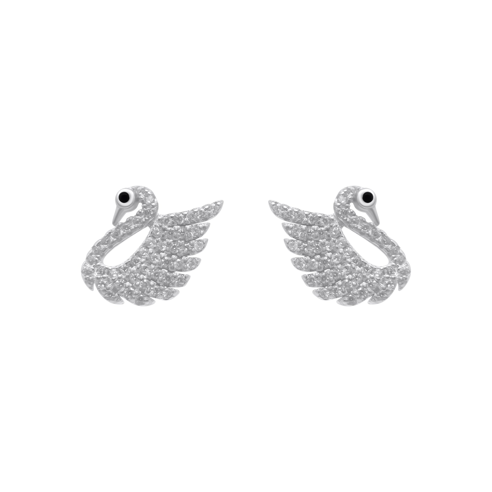 Sterling Silver Swan Studs