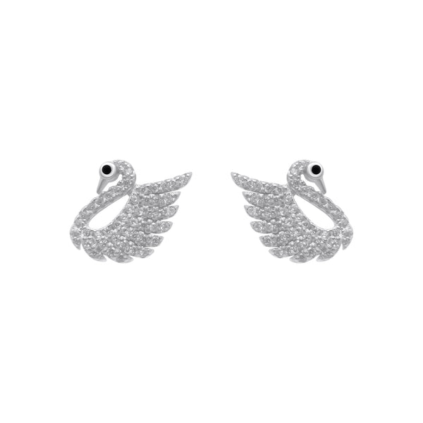 Sterling Silver Swan Studs