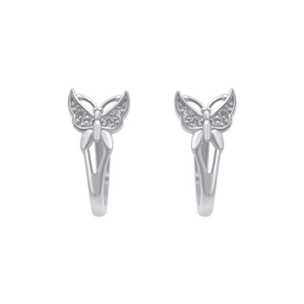 Sterling Silver Butterfly Lever Back Earrings