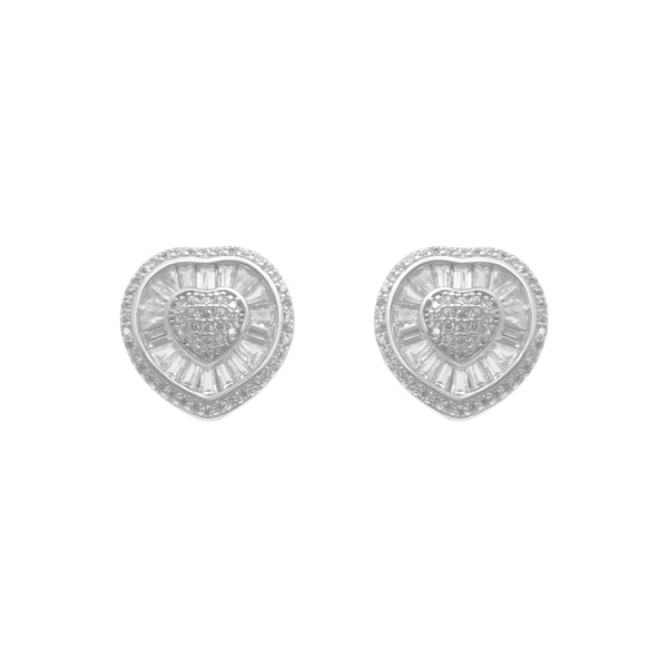 Sterling Silver Cluster Heart Earrings