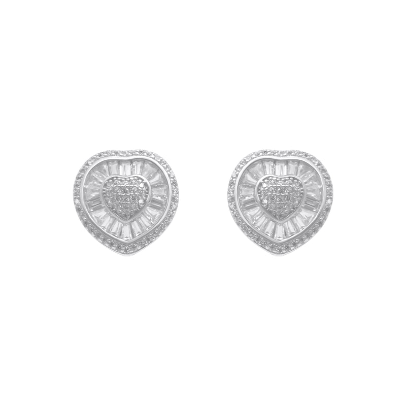 Sterling Silver Cluster Heart Earrings