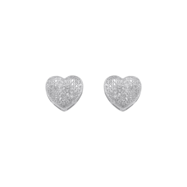 Sterling Silver Micro Pave Heart Earrings