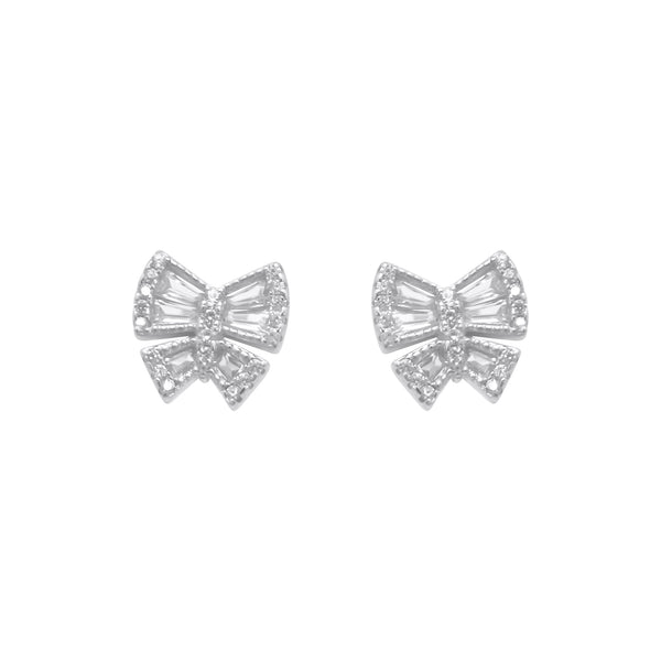 Sterling Silver Baguette Butterfly Earrings
