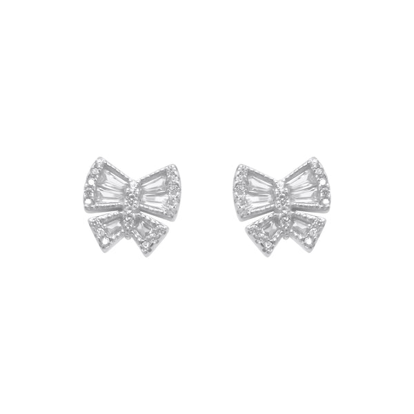 Sterling Silver Baguette Butterfly Earrings