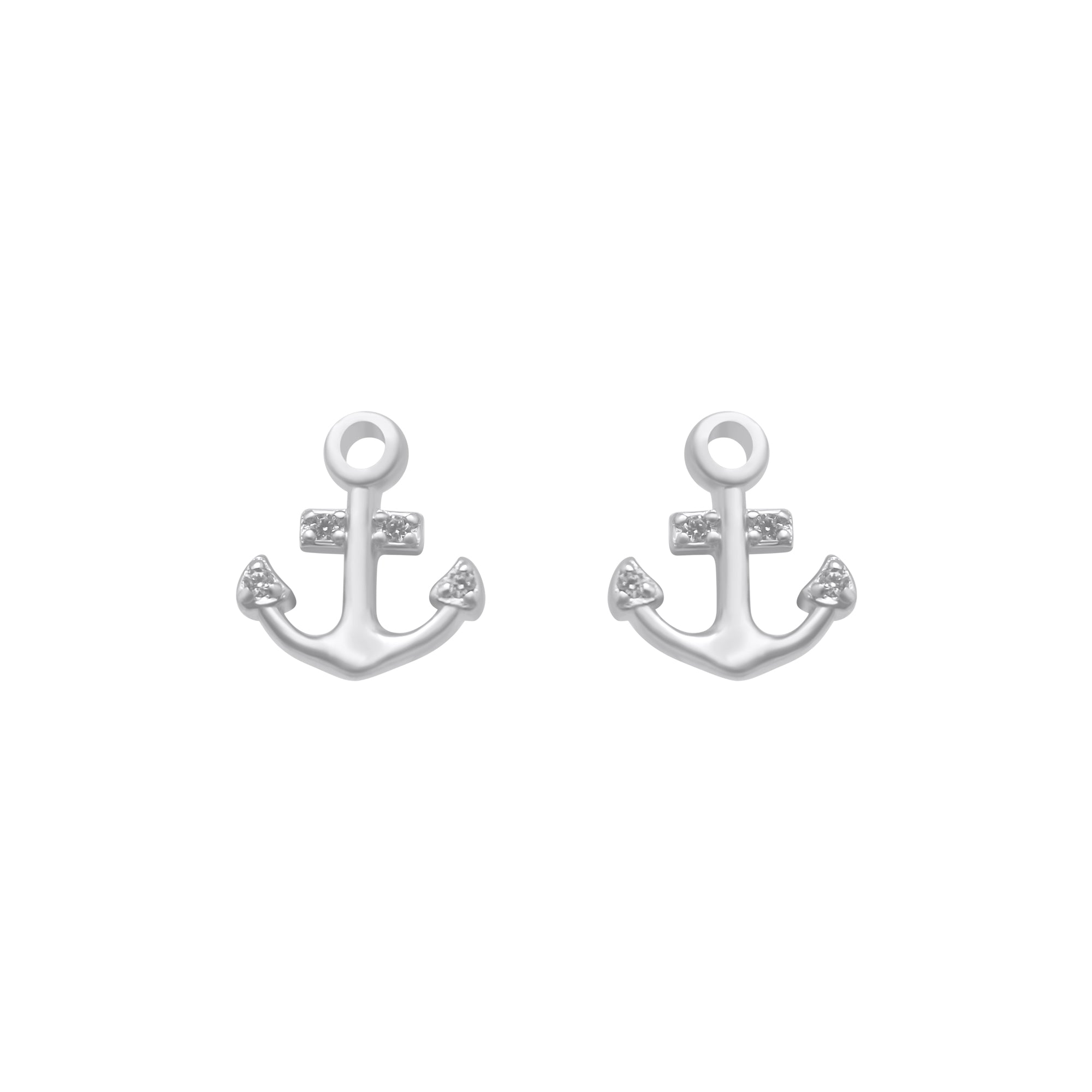 Sterling Silver Anchor Studs