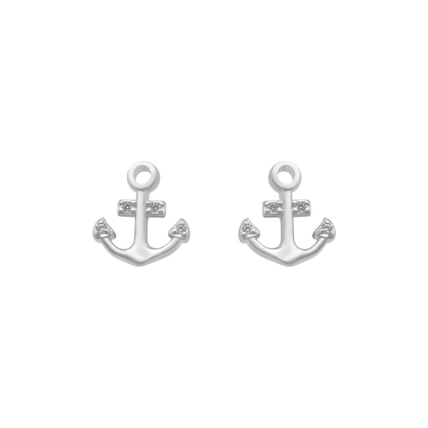 Sterling Silver Anchor Studs
