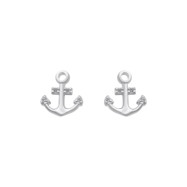 Sterling Silver Anchor Studs