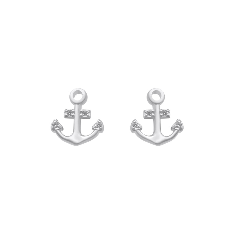 Sterling Silver Anchor Studs