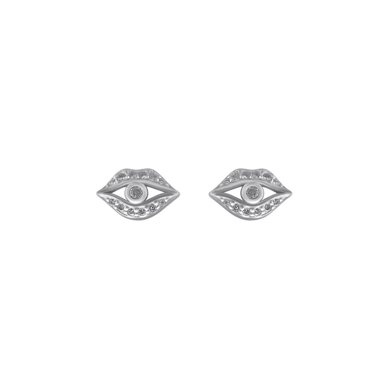 Sterling Silver Evil Eye Stud Earrings
