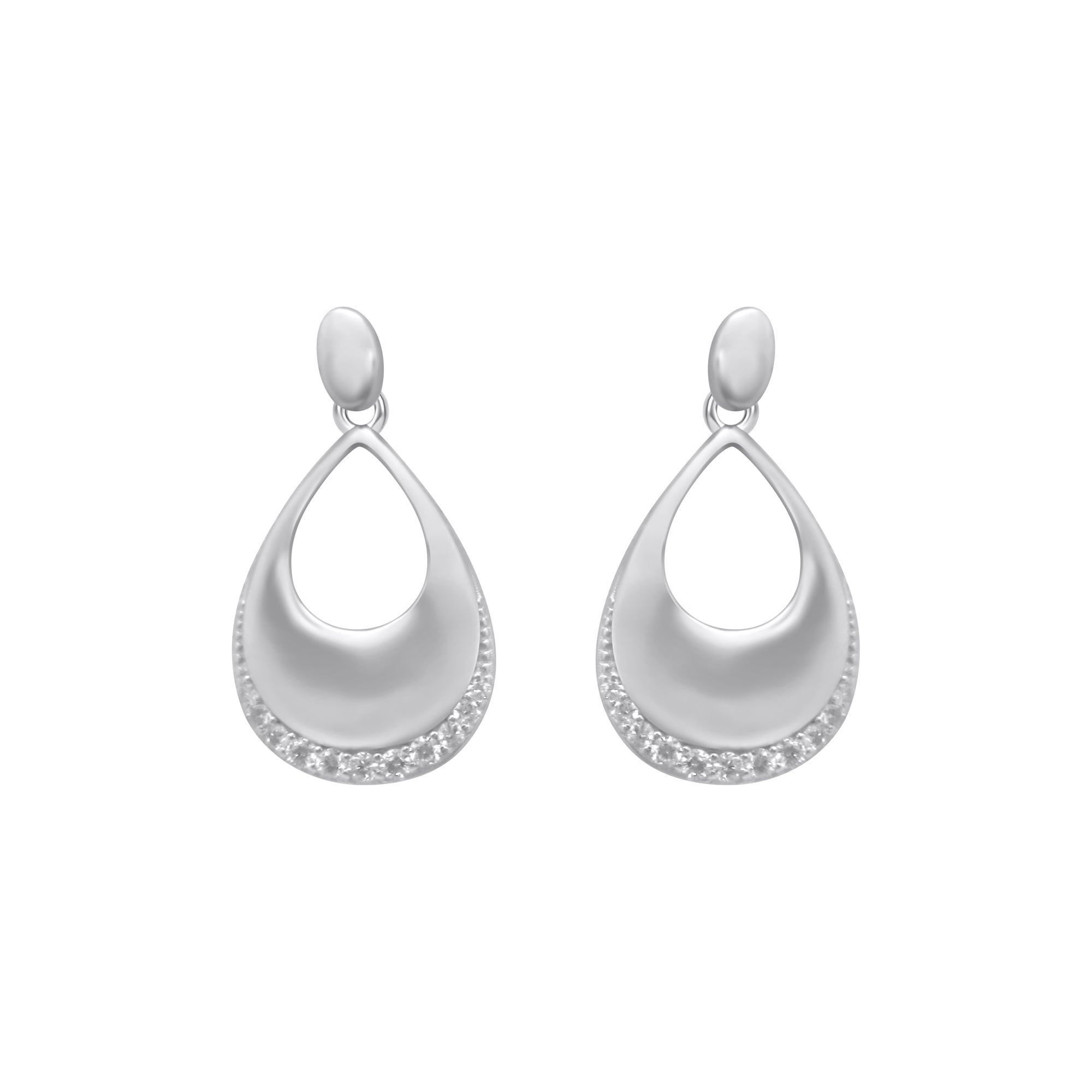 Sterling Silver Drop Down Tear Drop Earrings