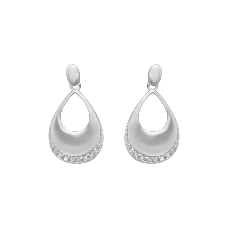 Sterling Silver Drop Down Tear Drop Earrings