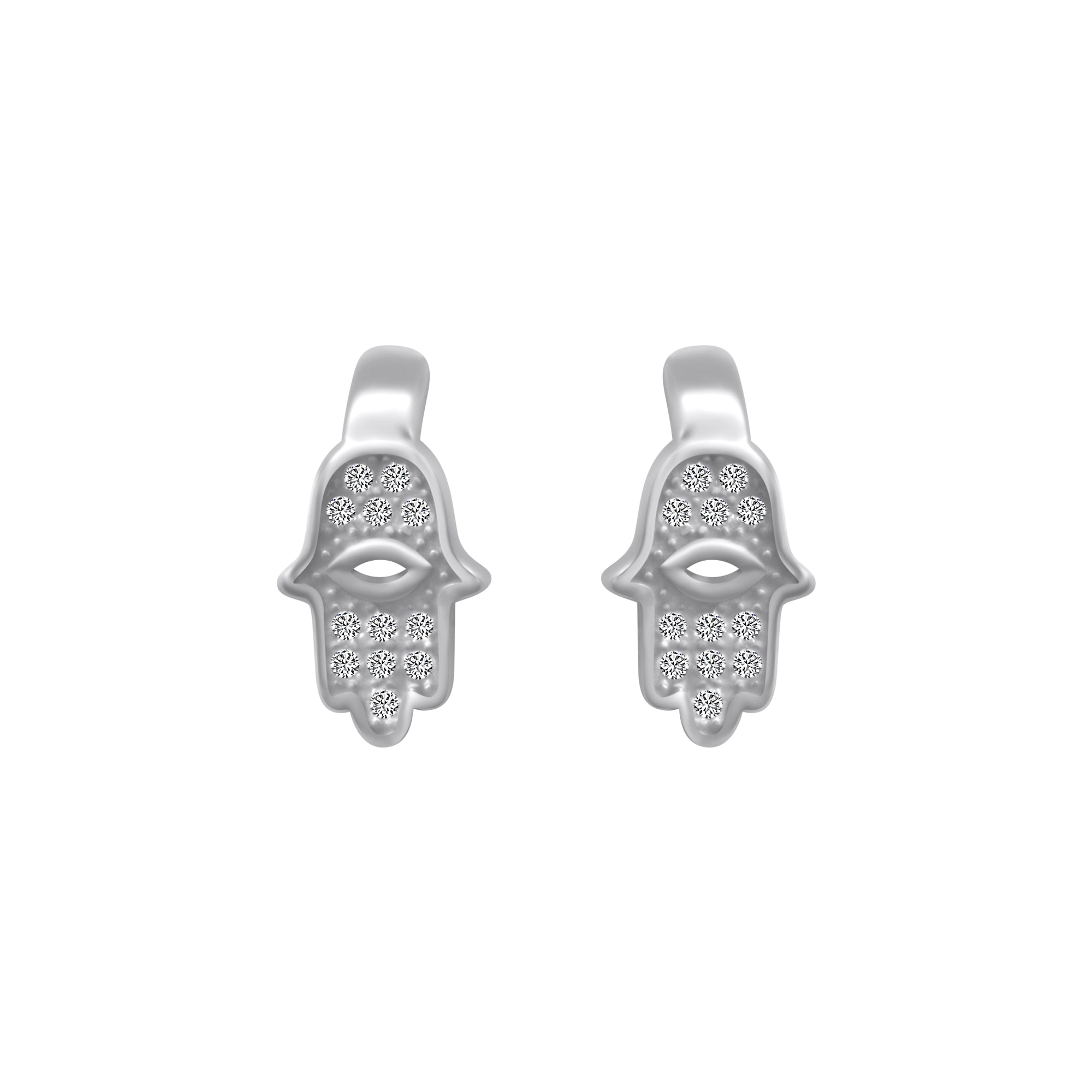 Sterling Silver Hamsa Hand Lever Back Earrings
