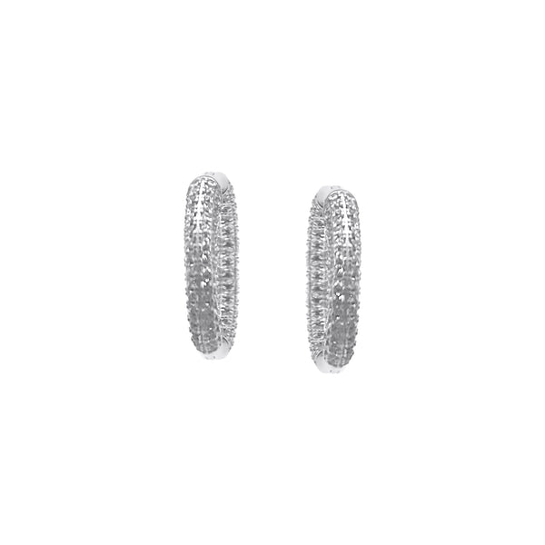Sterling Silver CZ Huggie Earrings